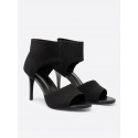 Solid Peep Toe Stiletto Heeled Sandals