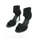 Solid Peep Toe Stiletto Heeled Sandals