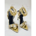 Party Lace Up Rhinestones Detail Pointed Toe Stiletto Heeled Sandals