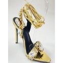 Party Lace Up Rhinestones Detail Pointed Toe Stiletto Heeled Sandals