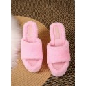 Plush Peep Toe Backless Wedges