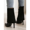 Stiletto Heel Pointed Toe Fold Over Boots